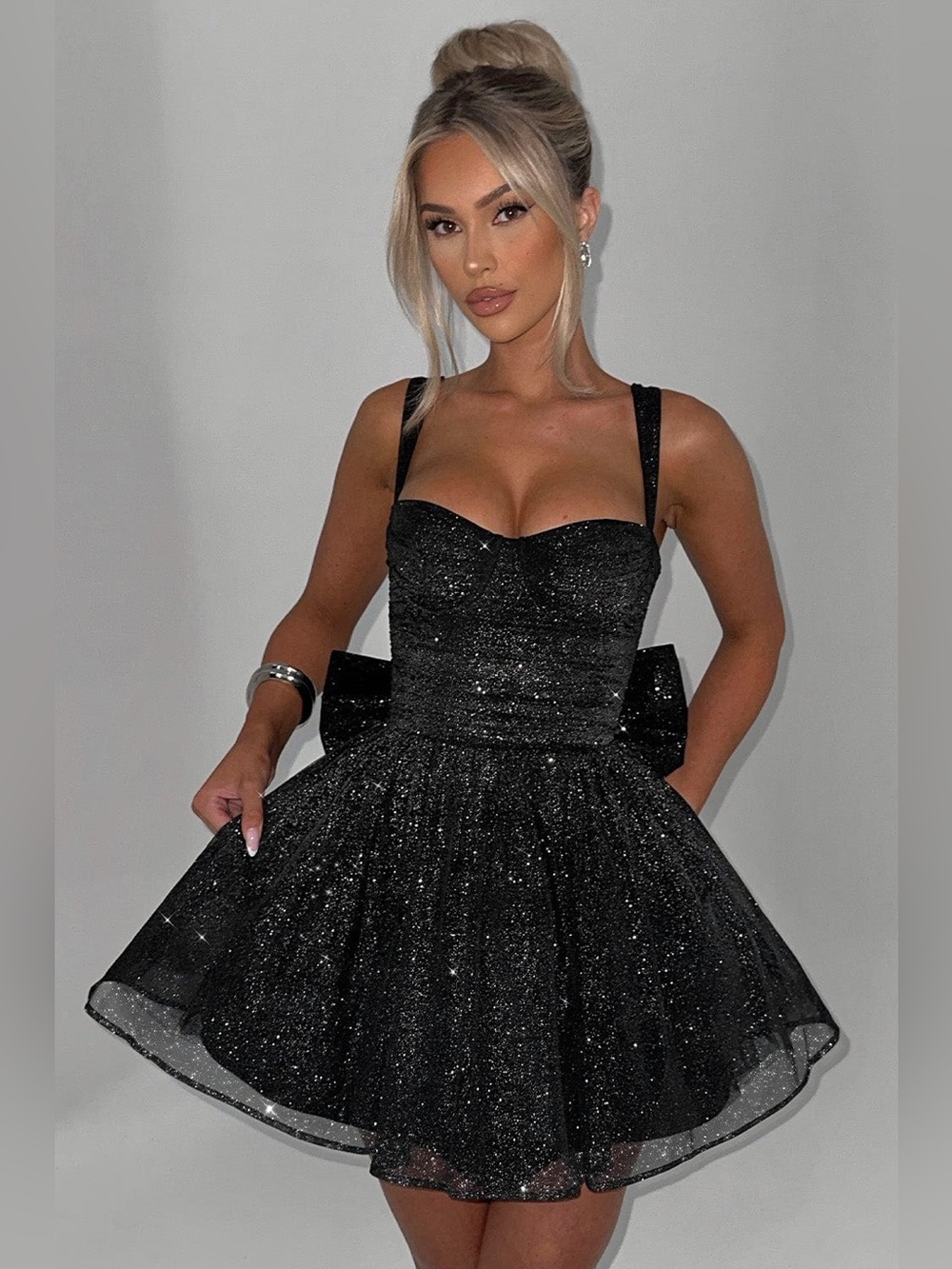 Babyboo Polly Mini Dress - Black Sparkle